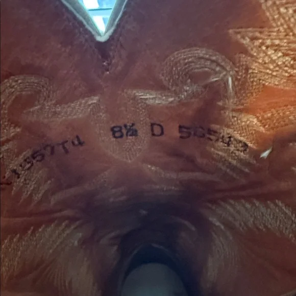 Men's Tony Lama Western Leather Boots - Brown and Tan 8.5 - Picture 6 of 7